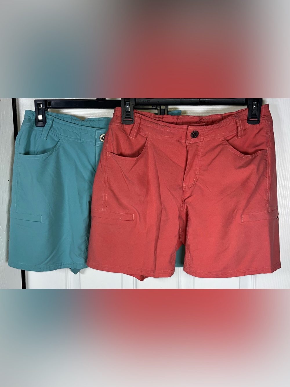 Lot of 2 Women’s Kuhl Anfib Outdoor Hiking Nylon Blend Shorts Coral Blue Size 6